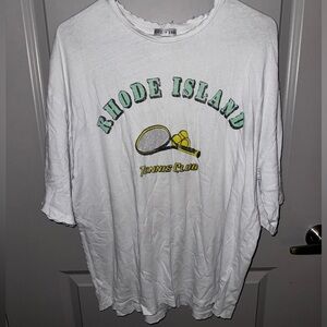 white rhode island tennis club oversized tee